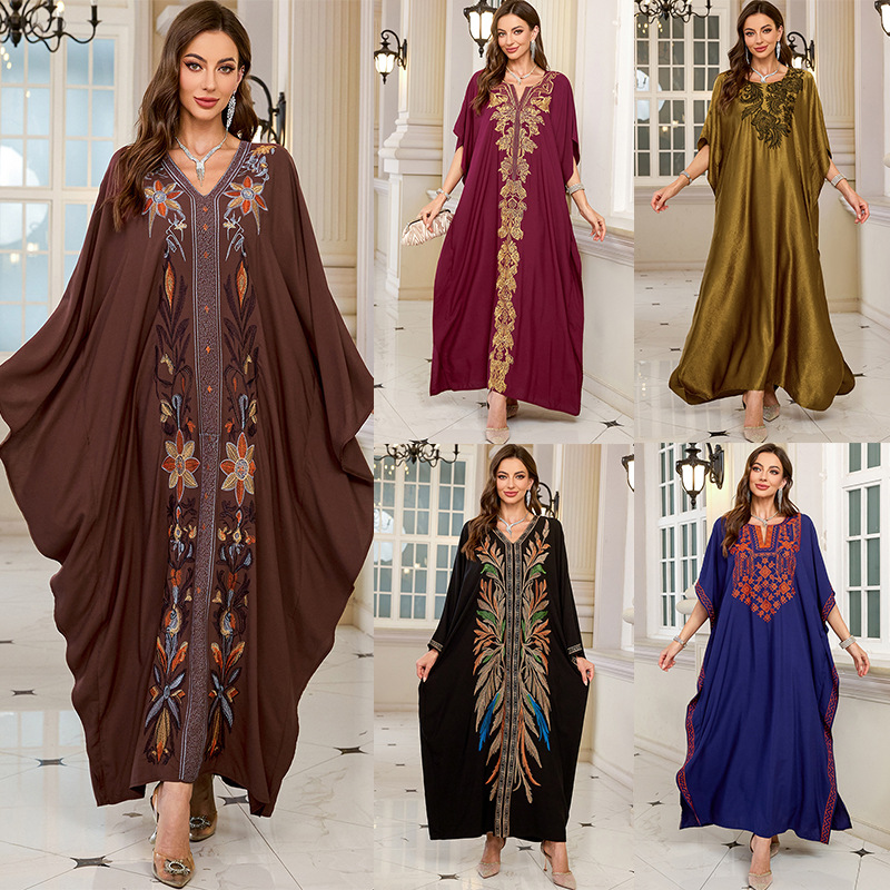 Cover Up Kaftan - Geborduurde lange kaftans voor dames, plus