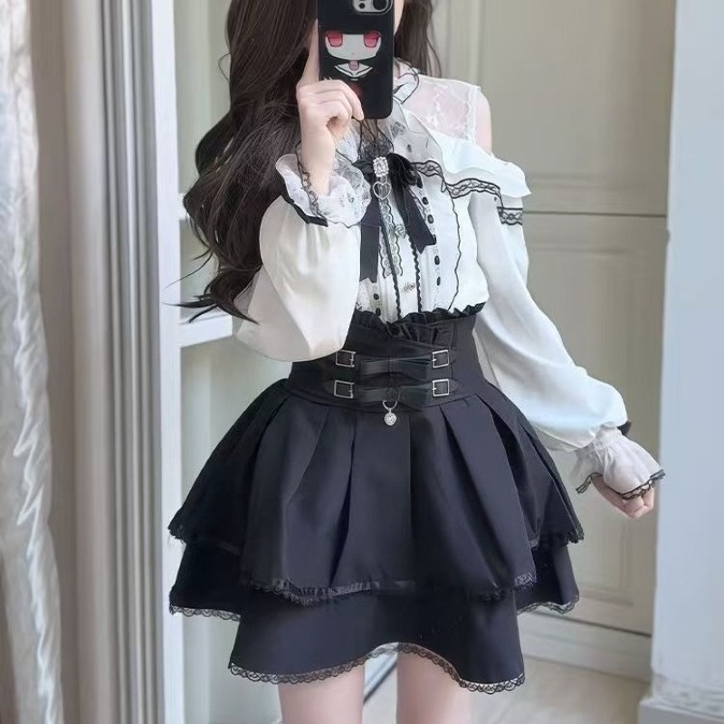 Japanse Gothic Y2k Lolita Stij - Blouse Off Shoulder recensie en prijs