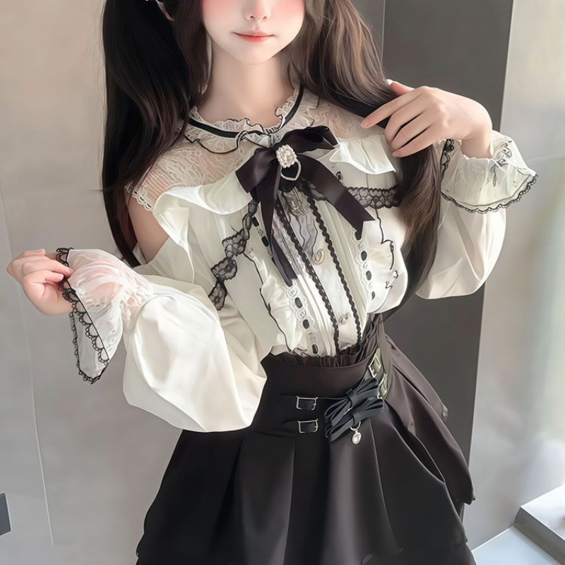 Japanse Gothic Y2k Lolita Stij - Blouse Off Shoulder recensie en prijs